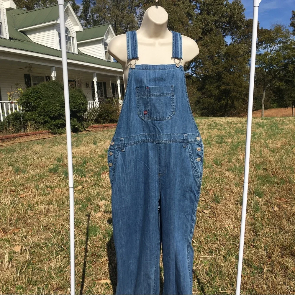 NWT Dickies Bib Denim Overalls Womens Relaxed Fit Straight Leg  Sz L  FB206MSB - Picture 3 of 16